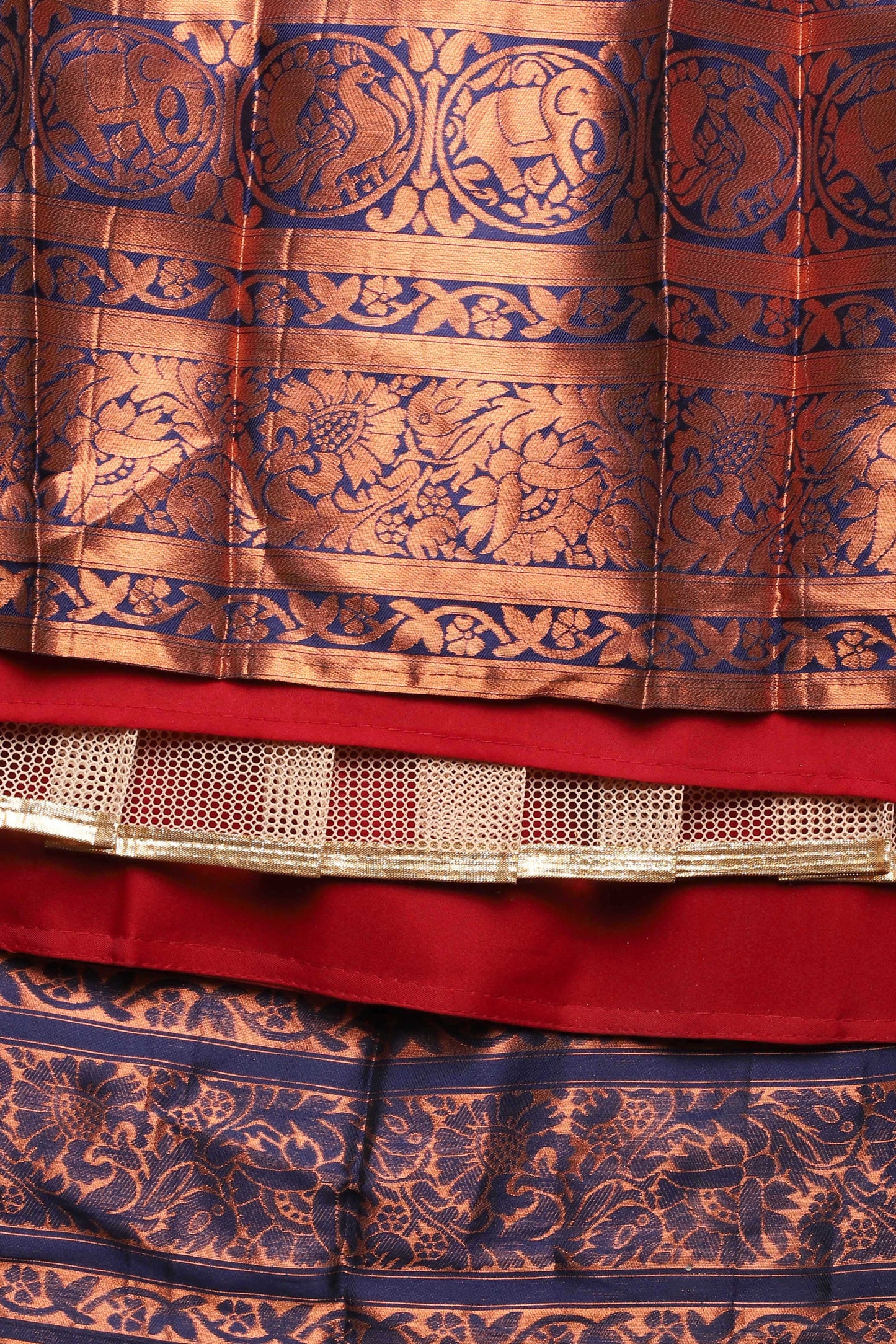 Clover Woven with Zari Work Semi-Stitched Half Saree with Dupatta
