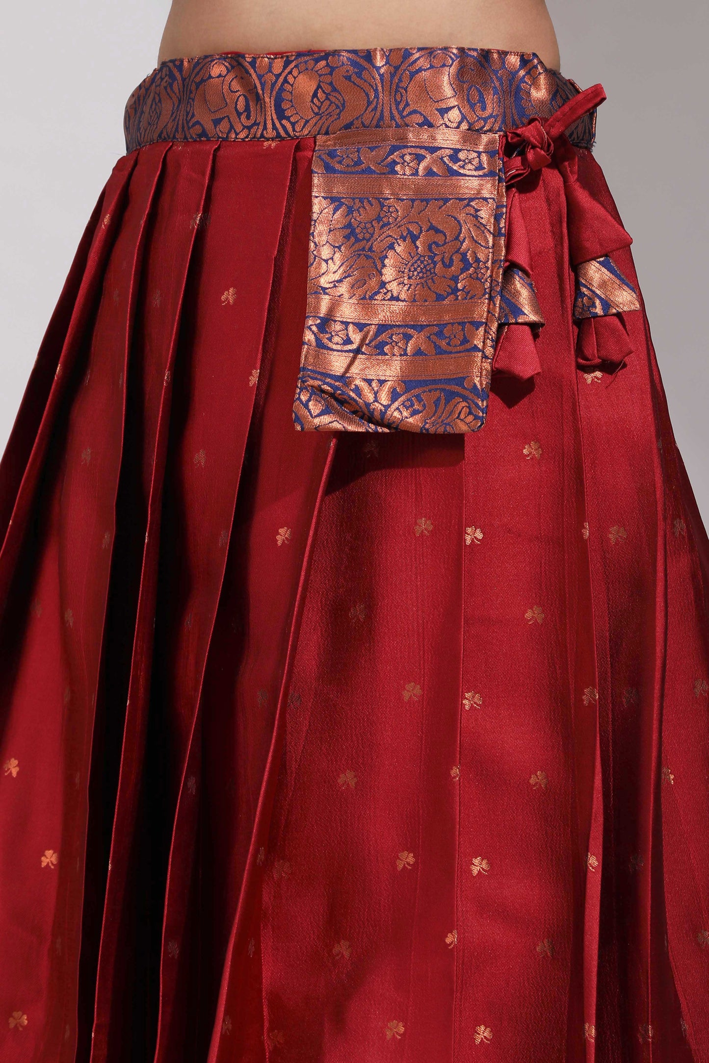 Clover Woven with Zari Work Semi-Stitched Half Saree with Dupatta
