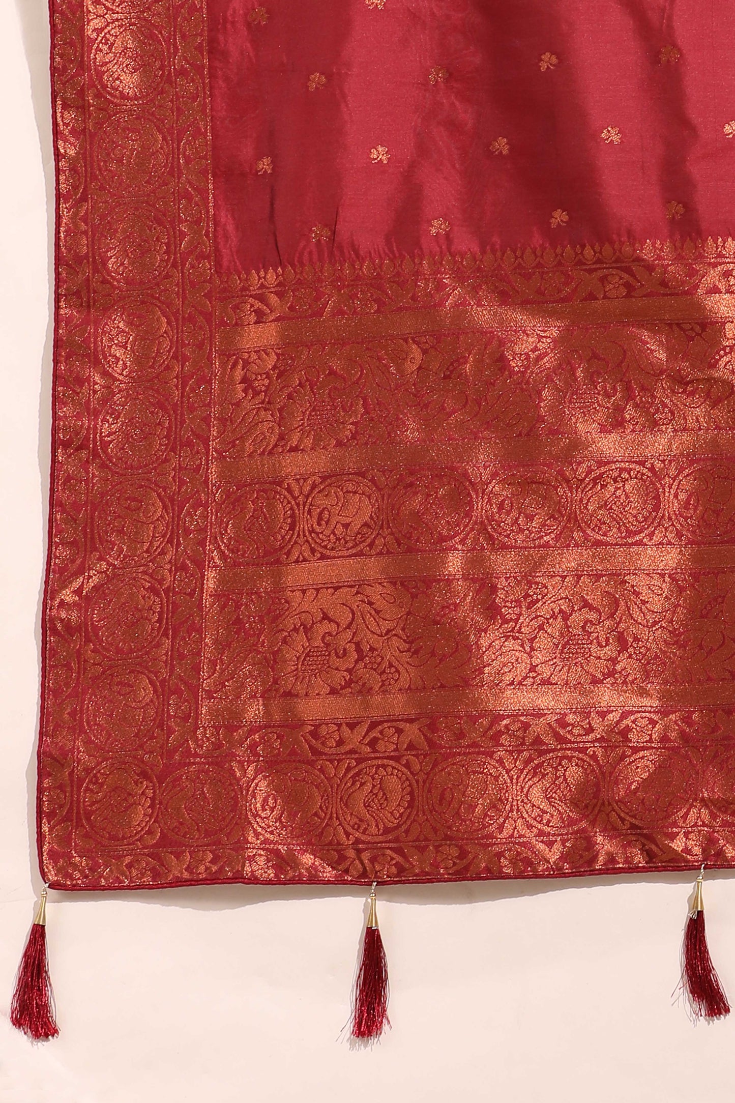 Clover Woven with Zari Work Semi-Stitched Half Saree with Dupatta