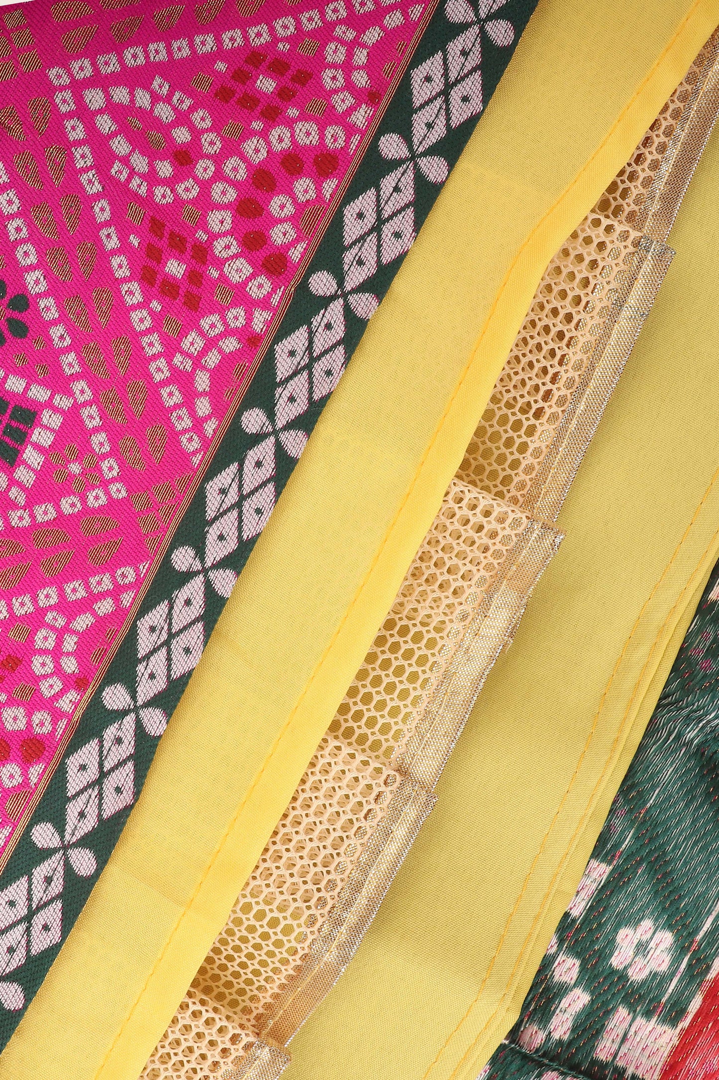 Bandhani Zari Work Semi-Stitched Half Saree with Unstitched Blouse with Dupatta